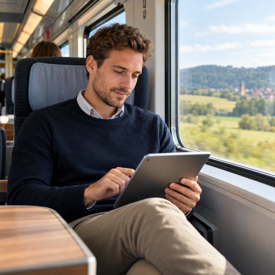 A founder working on a train